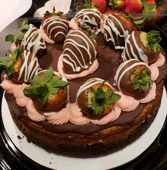 Chocolate Covered Strawberry cheesecake by Linda's Specialty Cheesecakes.