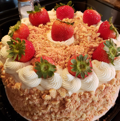 Strawberry Shortcake cheesecake by Linda's Specialty Cheesecakes.